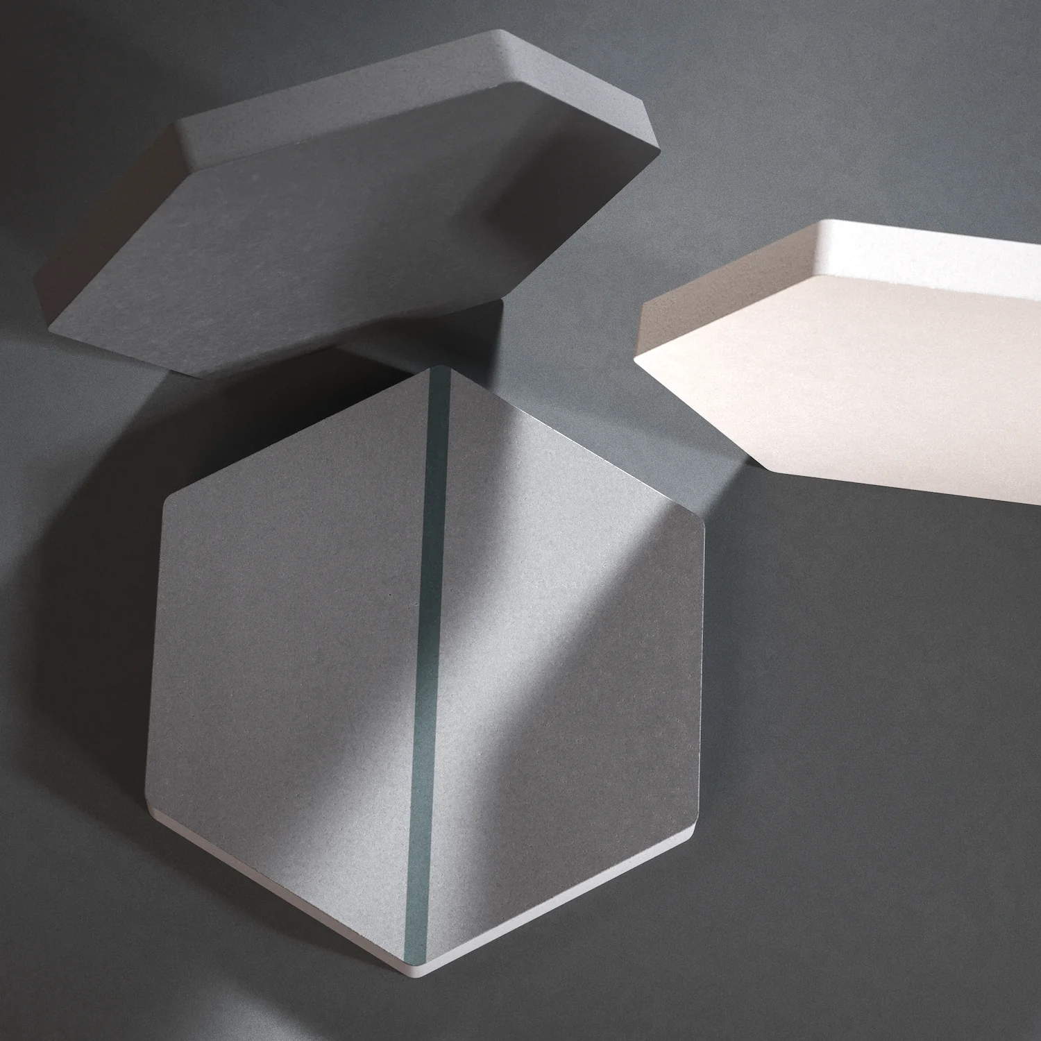 Detalle de textura y pigmentos orgánicos naturales Primer plano de la textura de un azulejo hexagonal mostrando el acabado de los pigmentos orgánicos naturales