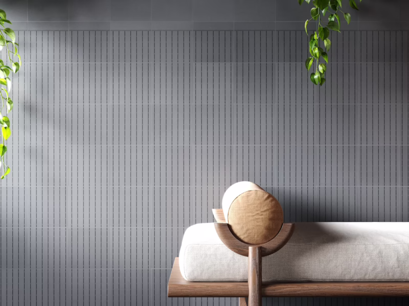 Revestimiento de pared moderno con azulejos de cemento de la colección Moderno 15x15 en tonos gris, antracita y verde