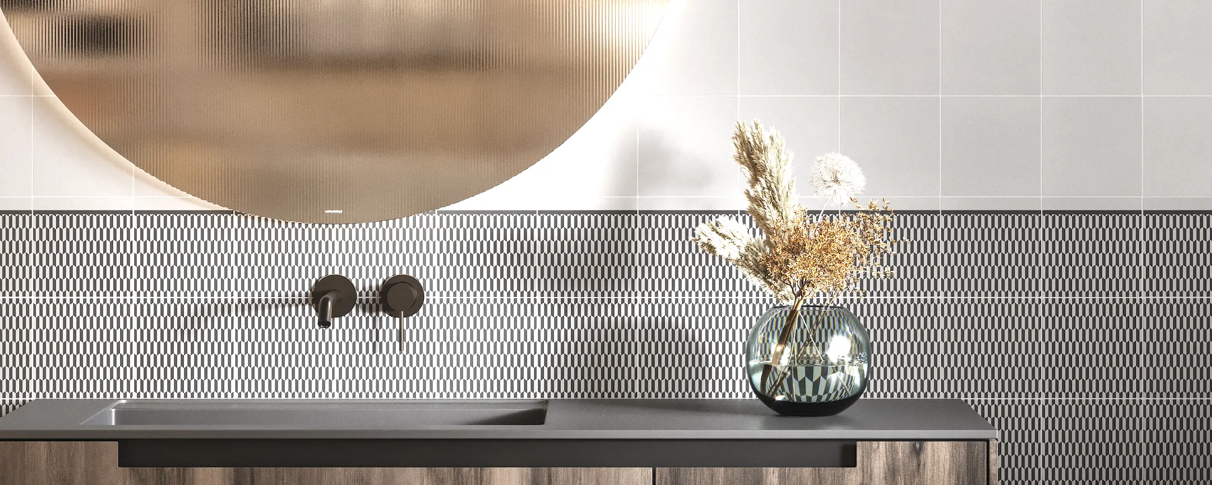 Pared blanco natural • Serie Urban 15x15 Cemento Blanco Azulejos para pared en color blanco natural para proyectos de diseño interior vanguardista