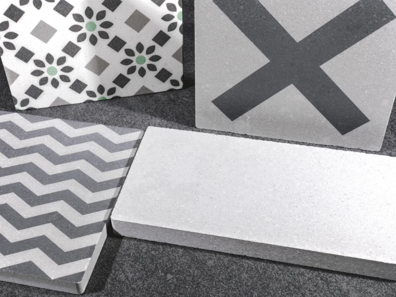 Varios azulejos diseñados para su colocación en baños, cocinas, salones y terrazas
