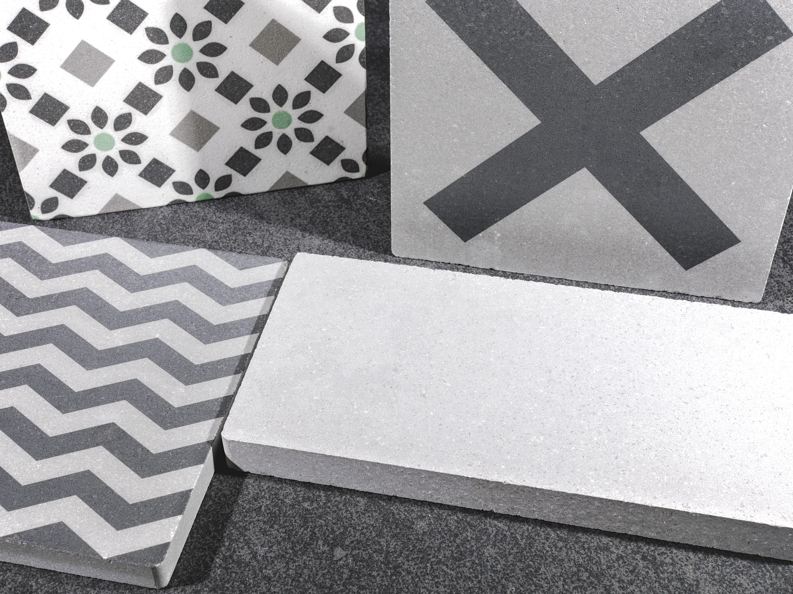 Varios azulejos diseñados para su colocación en baños, cocinas, salones y terrazas