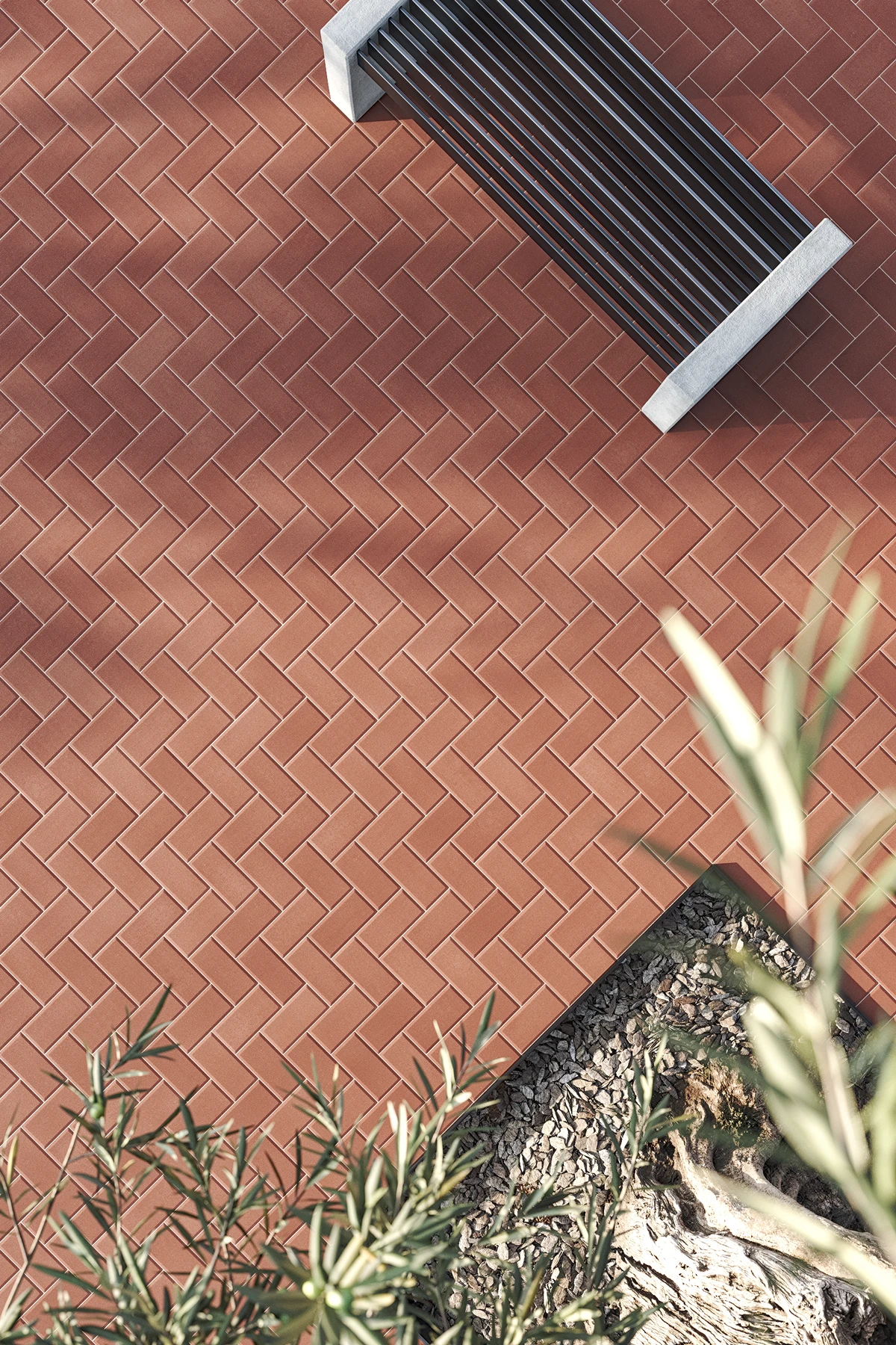 Dgeum | Baldosas exterior tipo adoquín Suelo terraza realizada con baldosas de exterior tipo adoquín