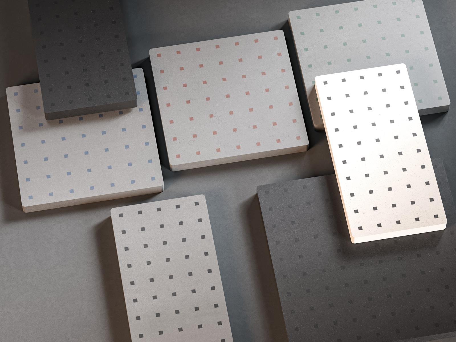 Detalle de varias baldosas de la colección Époque