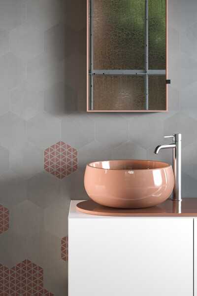 Organic: Revestimientos hexagonales blanco, gris y negro