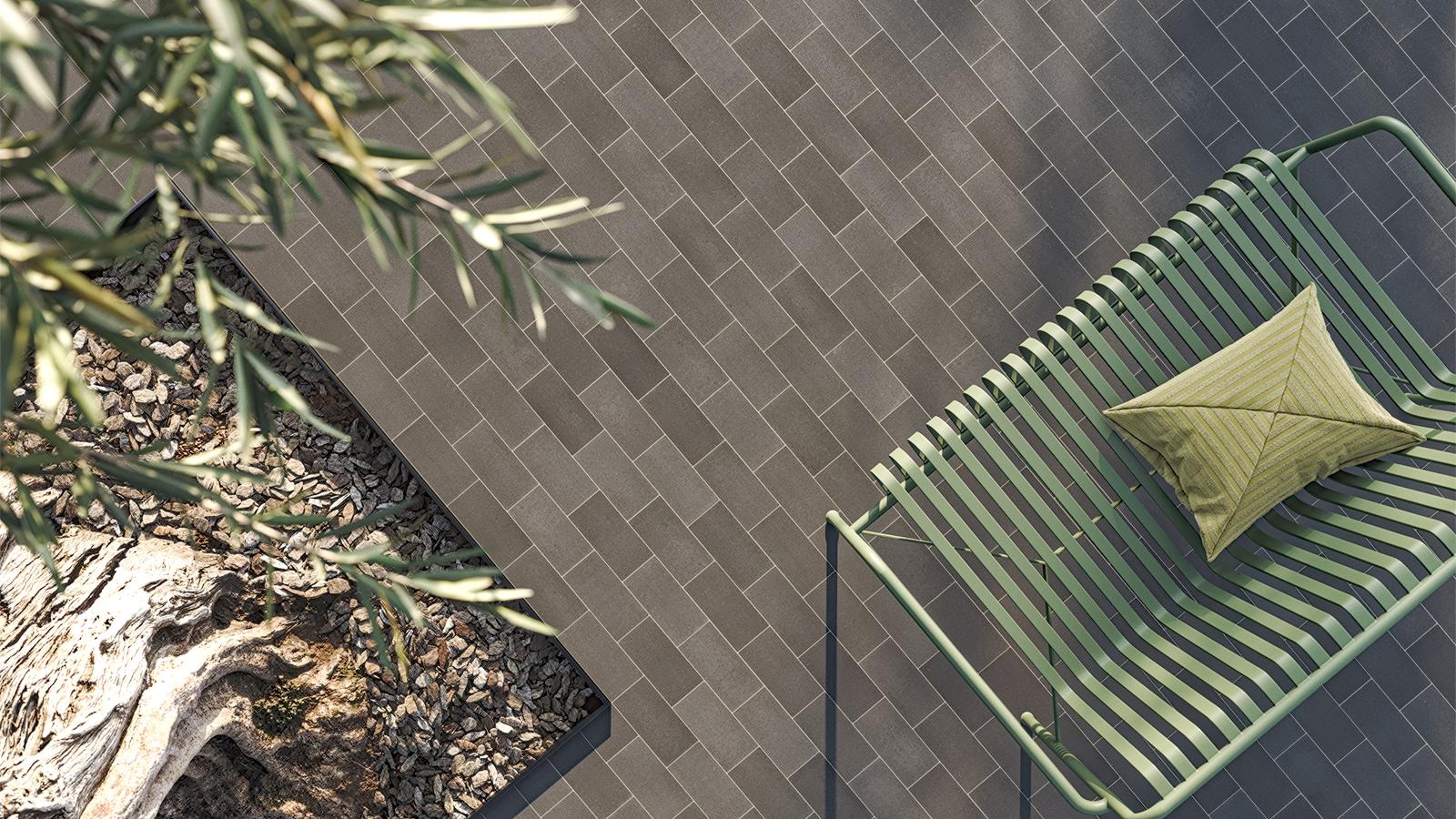 Pavimento exterior de cemento antideslizante y resistente