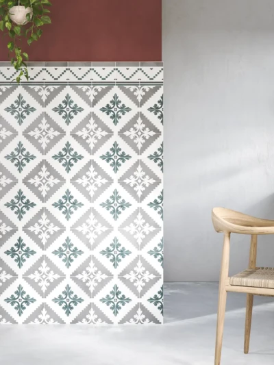 Pared de cocina con azulejos en varios colores